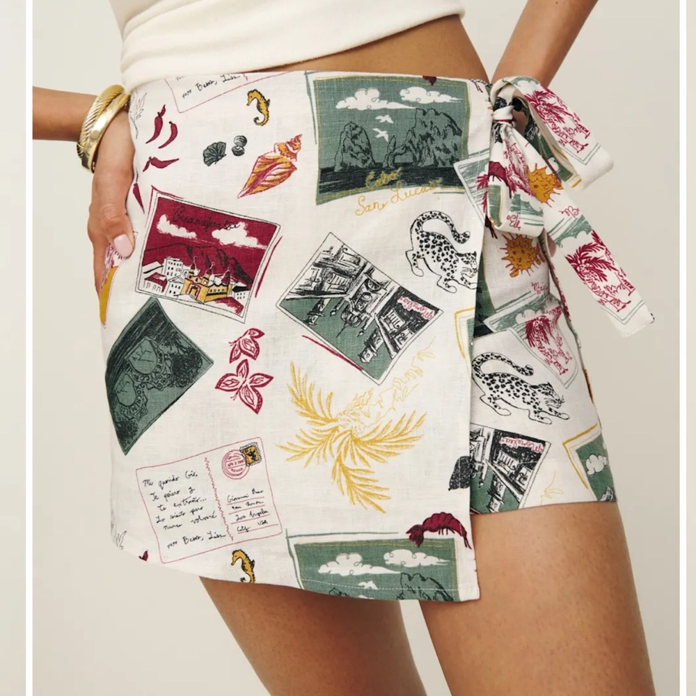 Reformation Eva Linen Skort Ivory - Size 6 - Picture 2 of 11